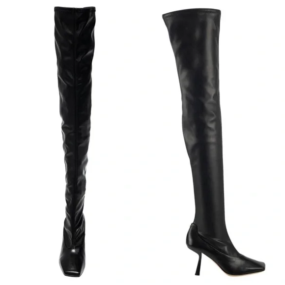 New Jimmy Choo Mire Square-Toe Thigh-High Leather Boots 38.5 $1,695 - Picture 3 of 15